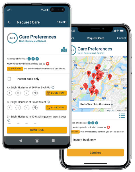 Mobile app examples on devices