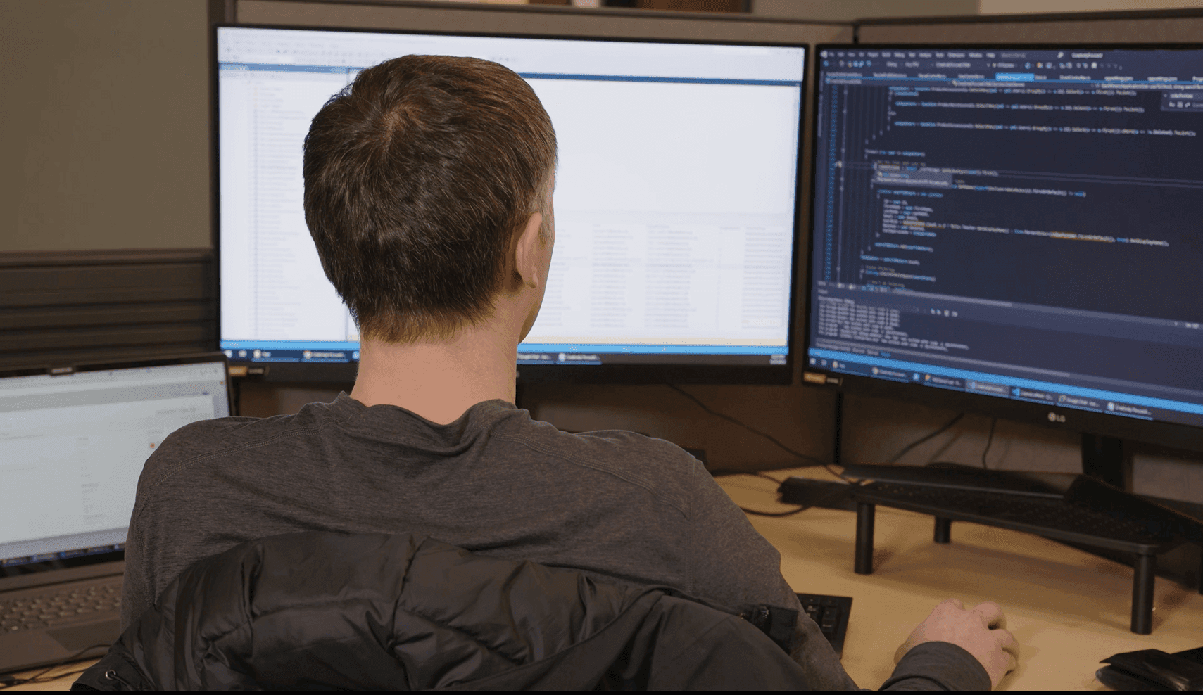 Developer at monitors