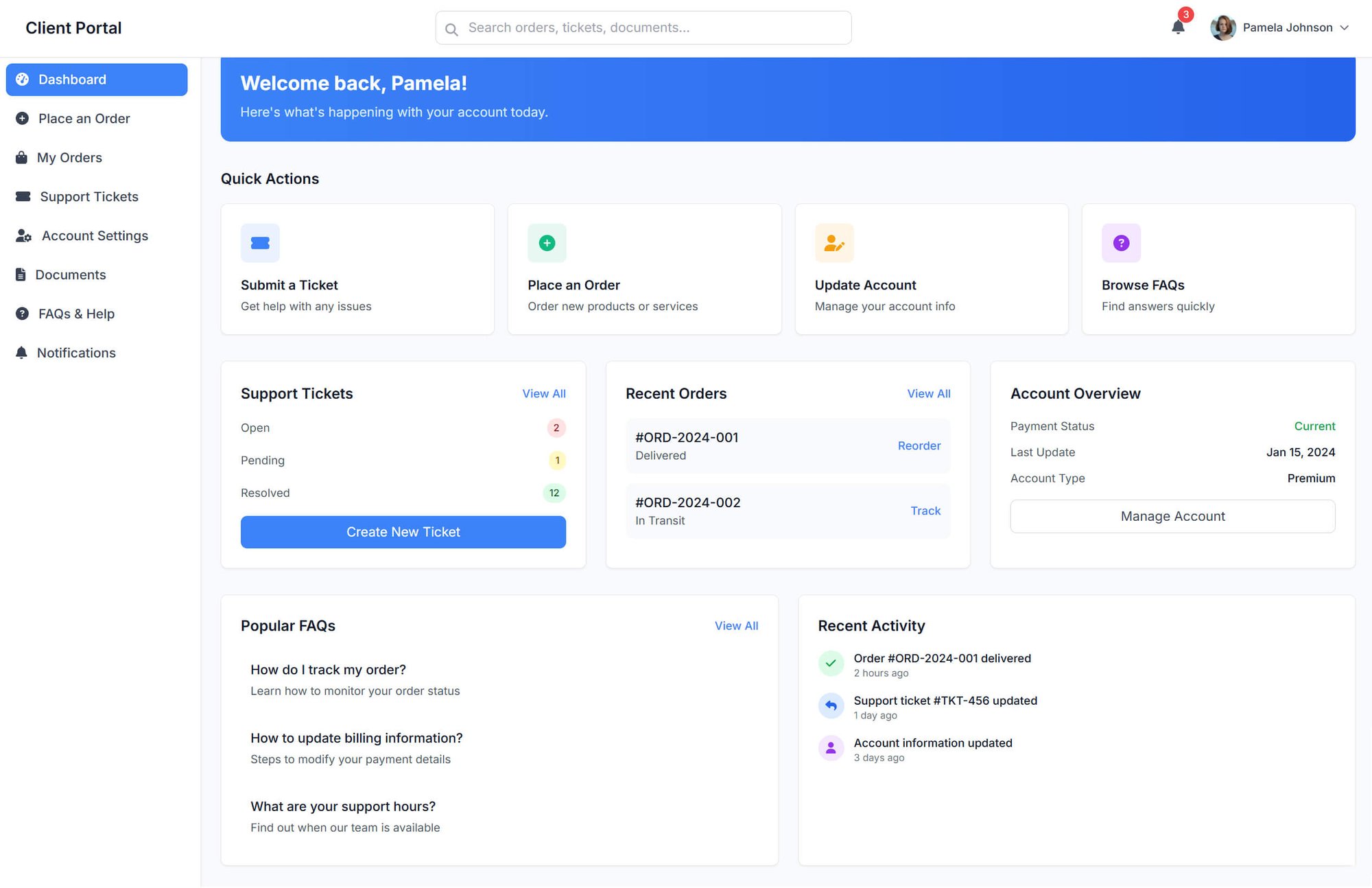 Client Portal Dashboard