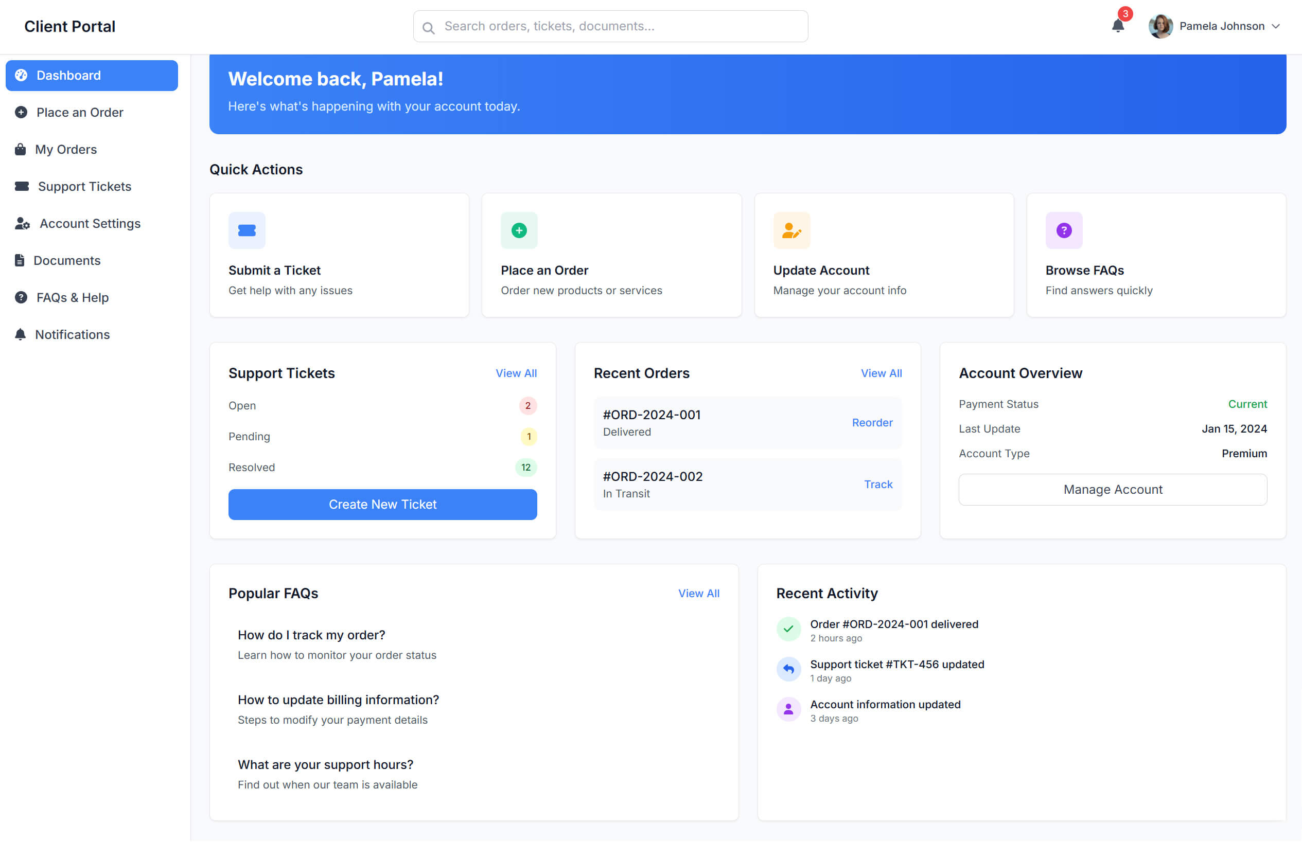 Client Portal Dashboard
