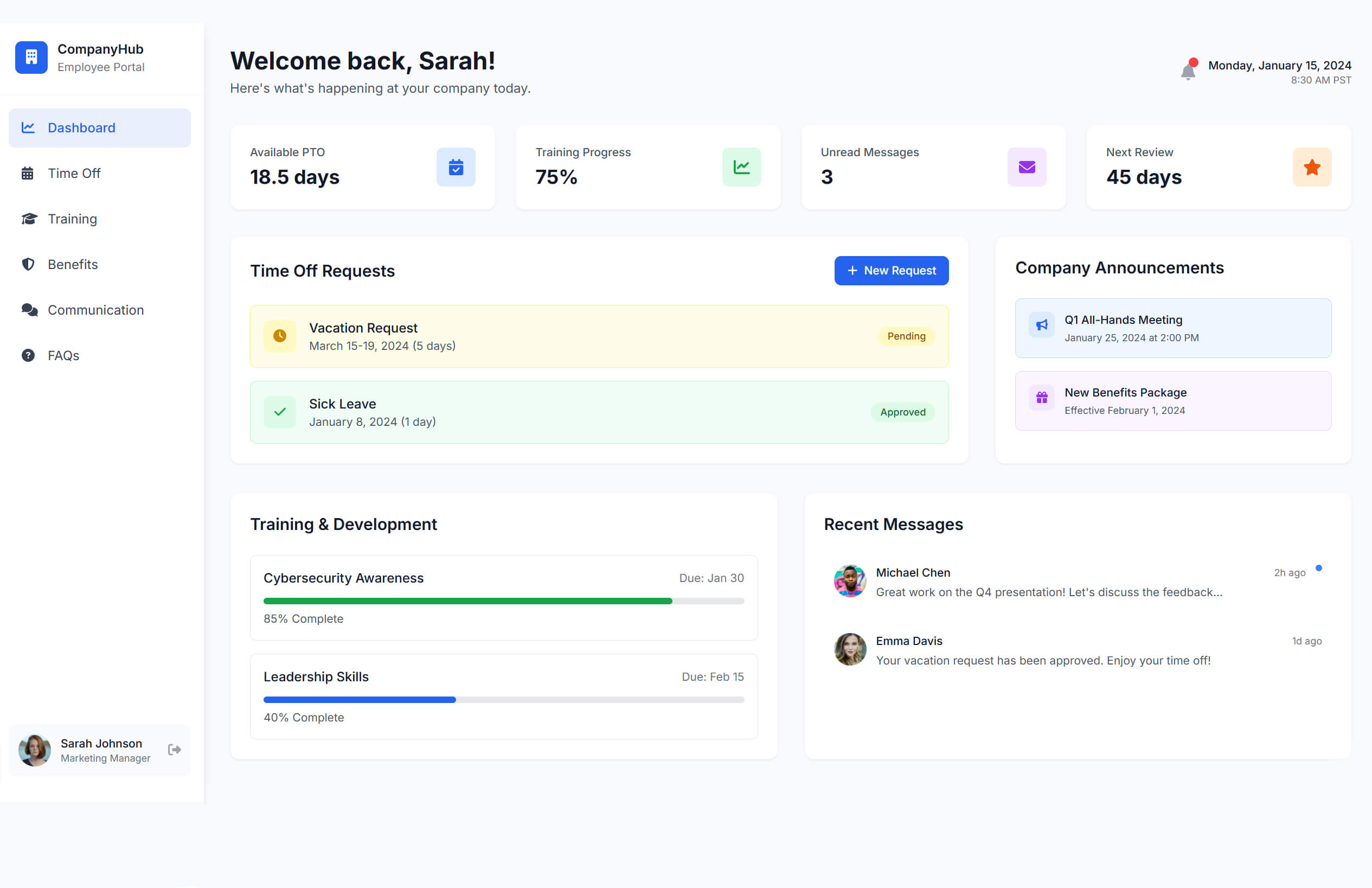 Employee Portal Dashboard